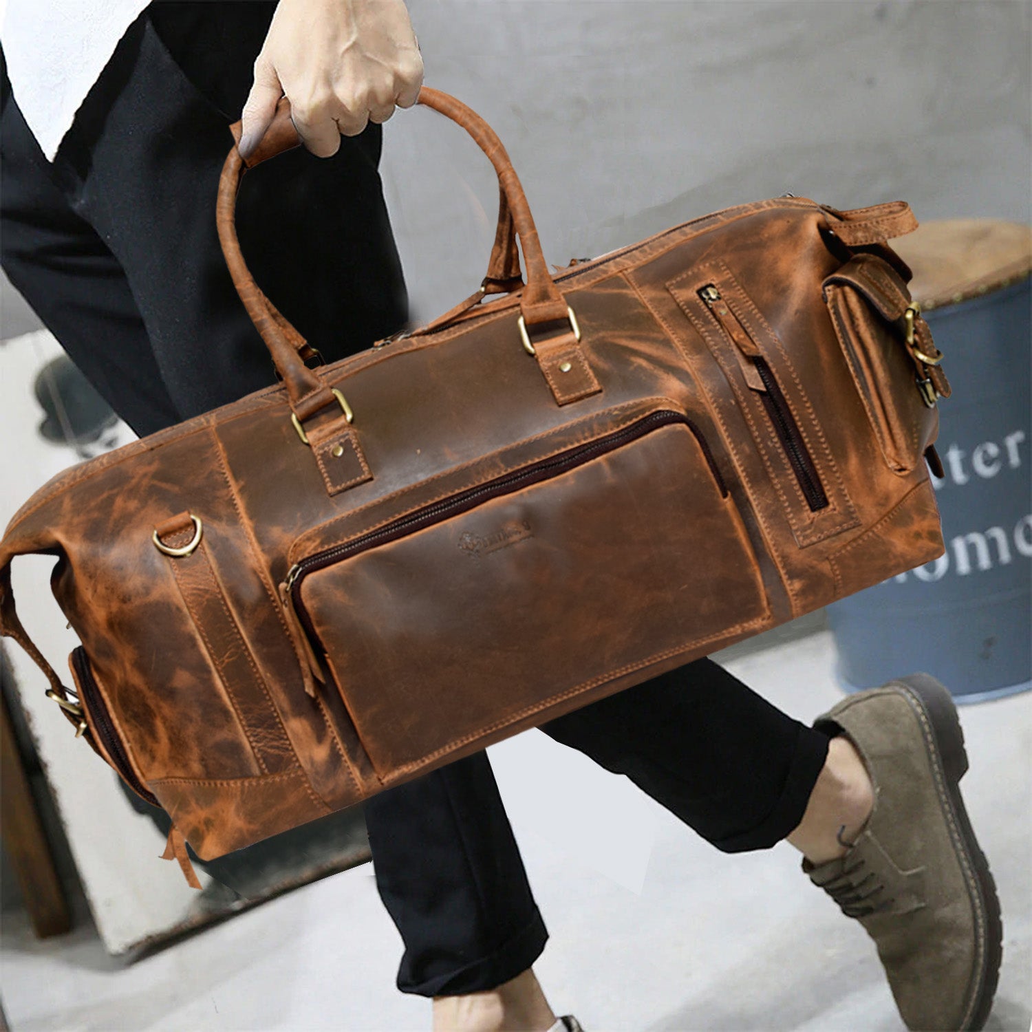 Leather Duffle Bag - Miami