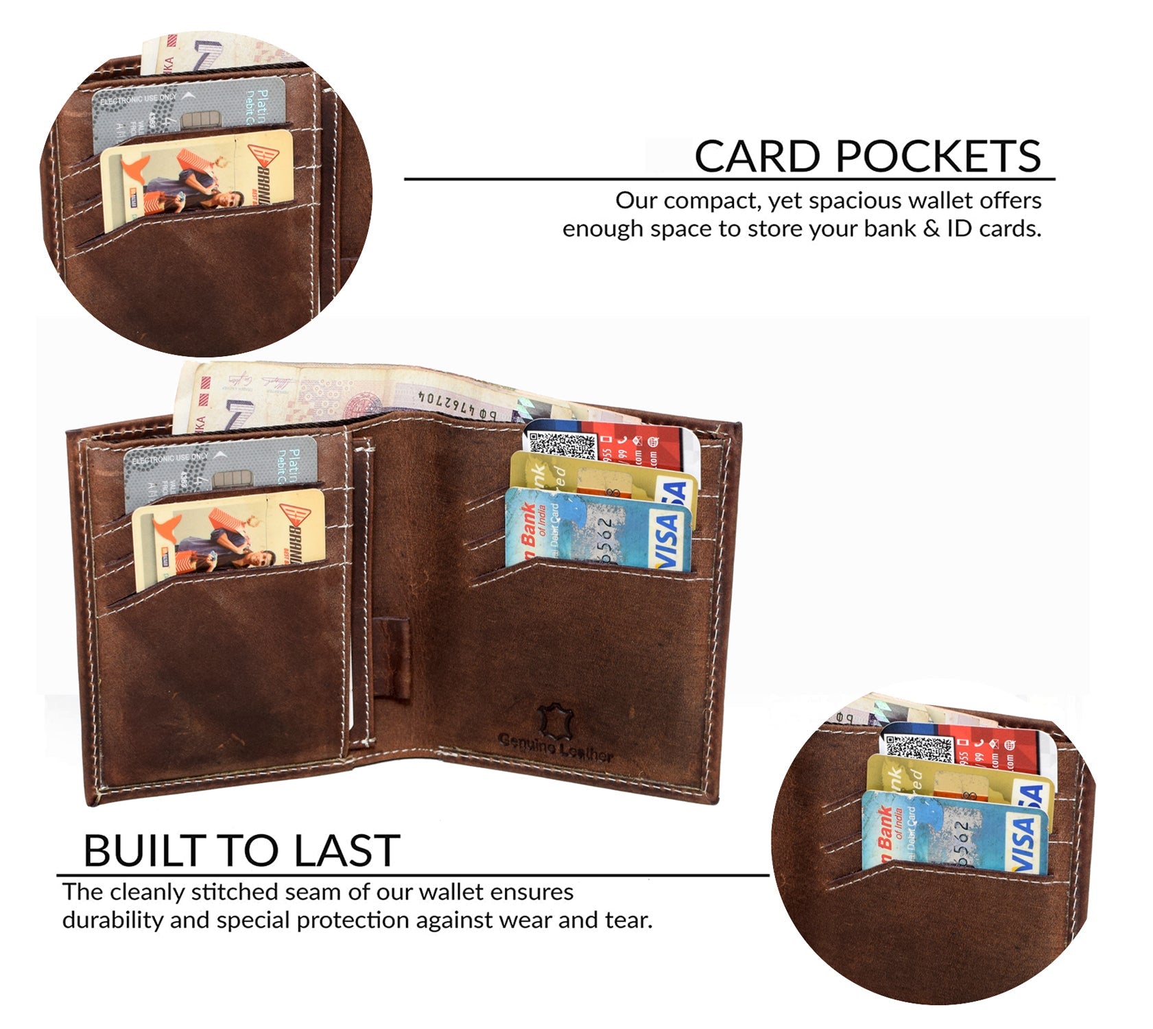 Vintage Leather Mens Wallet - Ottawa