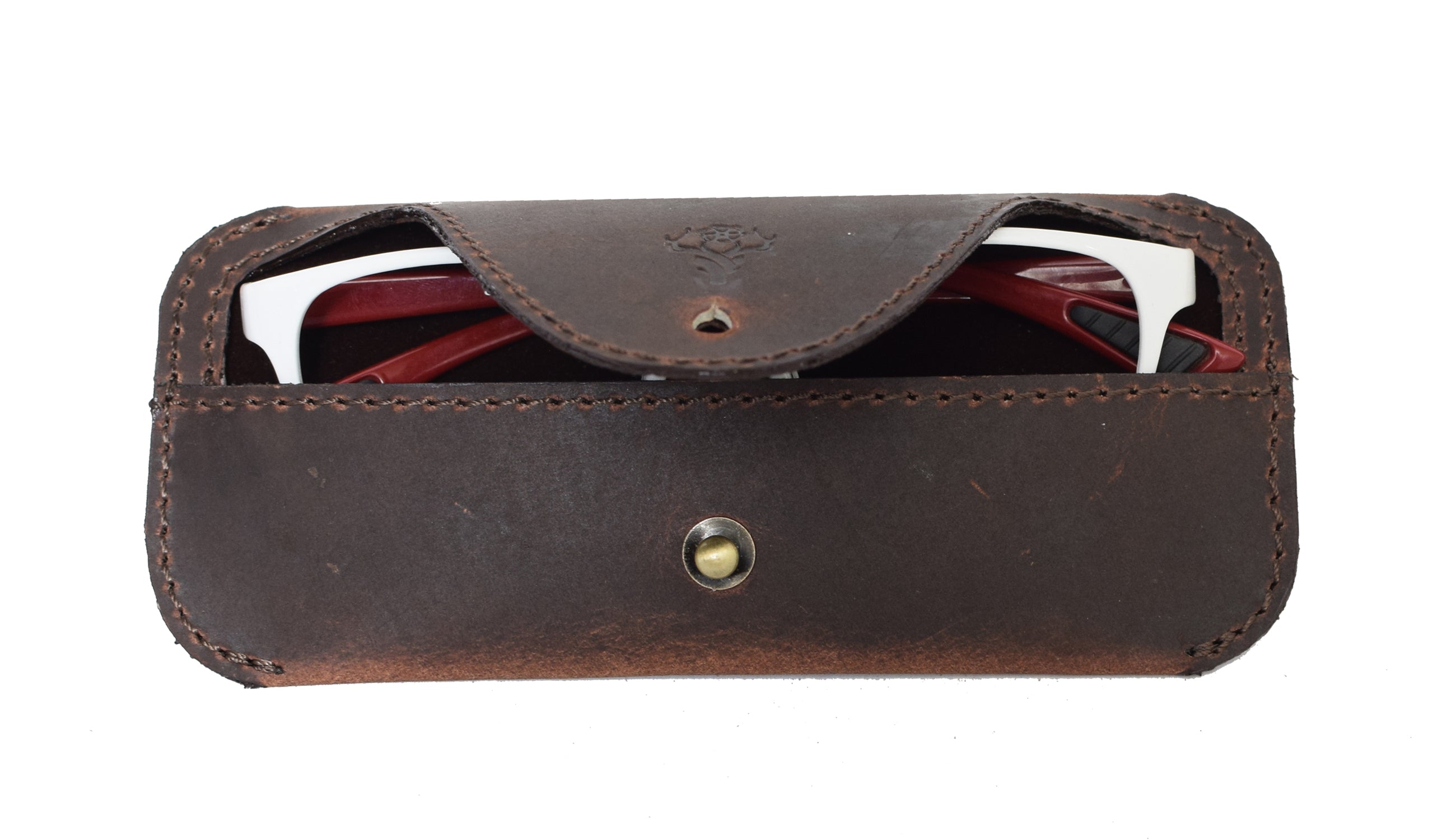 Leather Sunglass Bag - Army