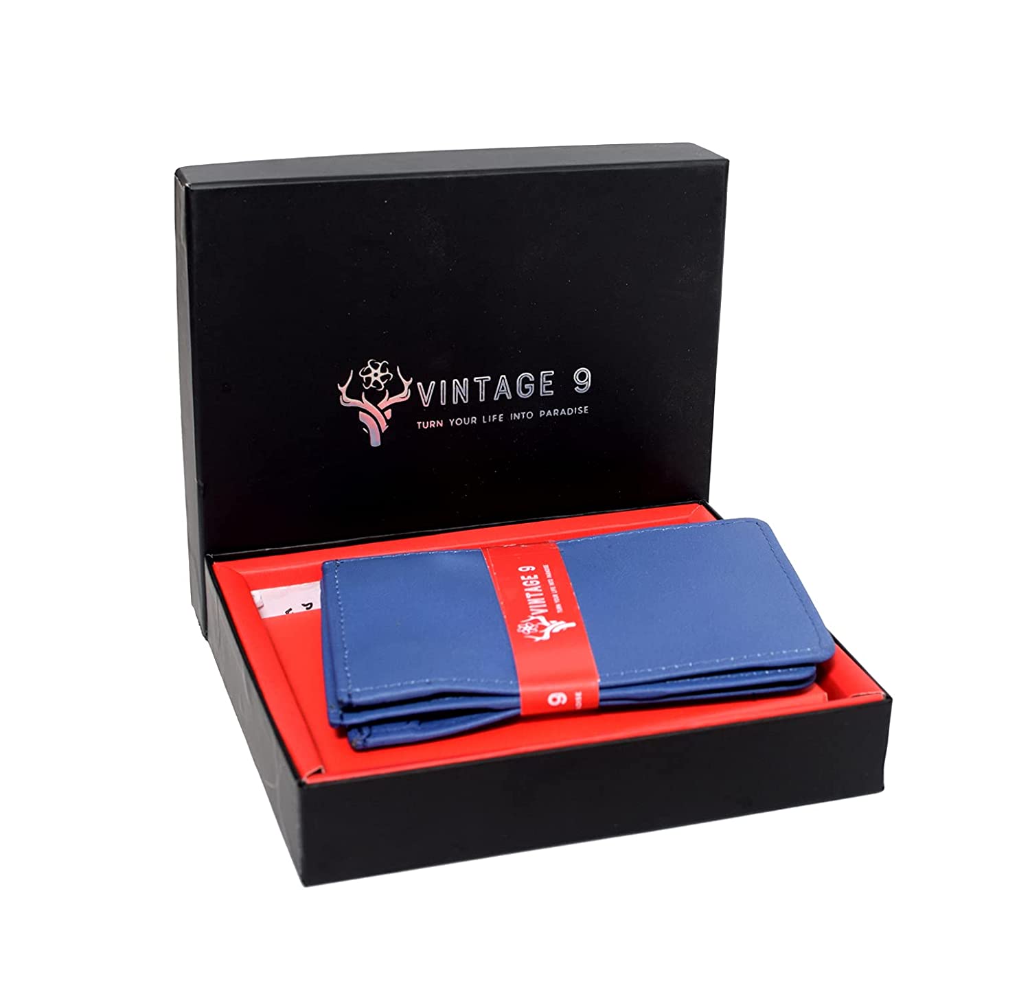Leather Magflip Wallet Blue