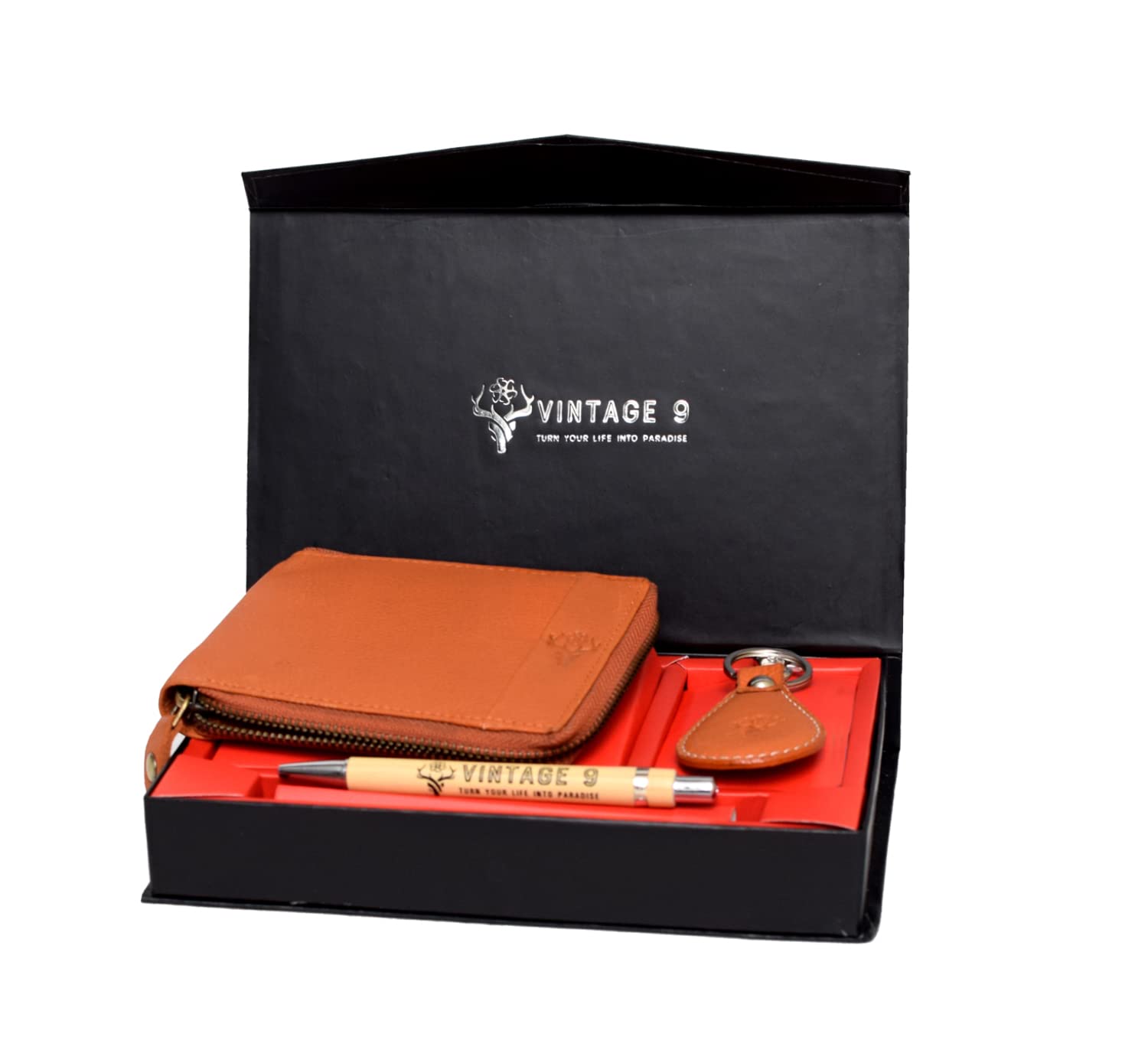 Leather Zipper Wallet - Durban Tan Combo