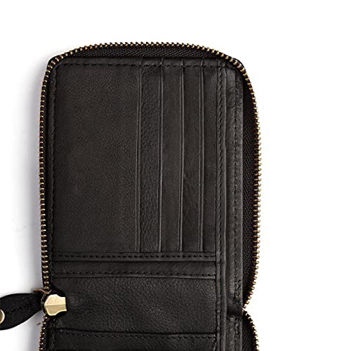 Leather Zipper Wallet Black - Durban