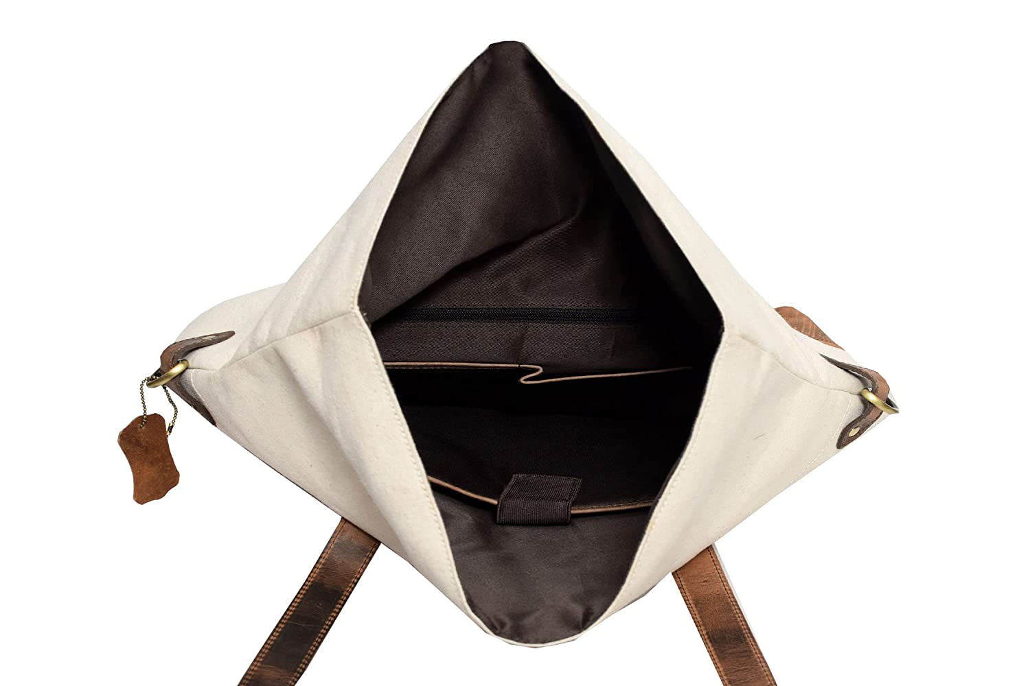 Canvas Leather Messenger Bag - Madrid
