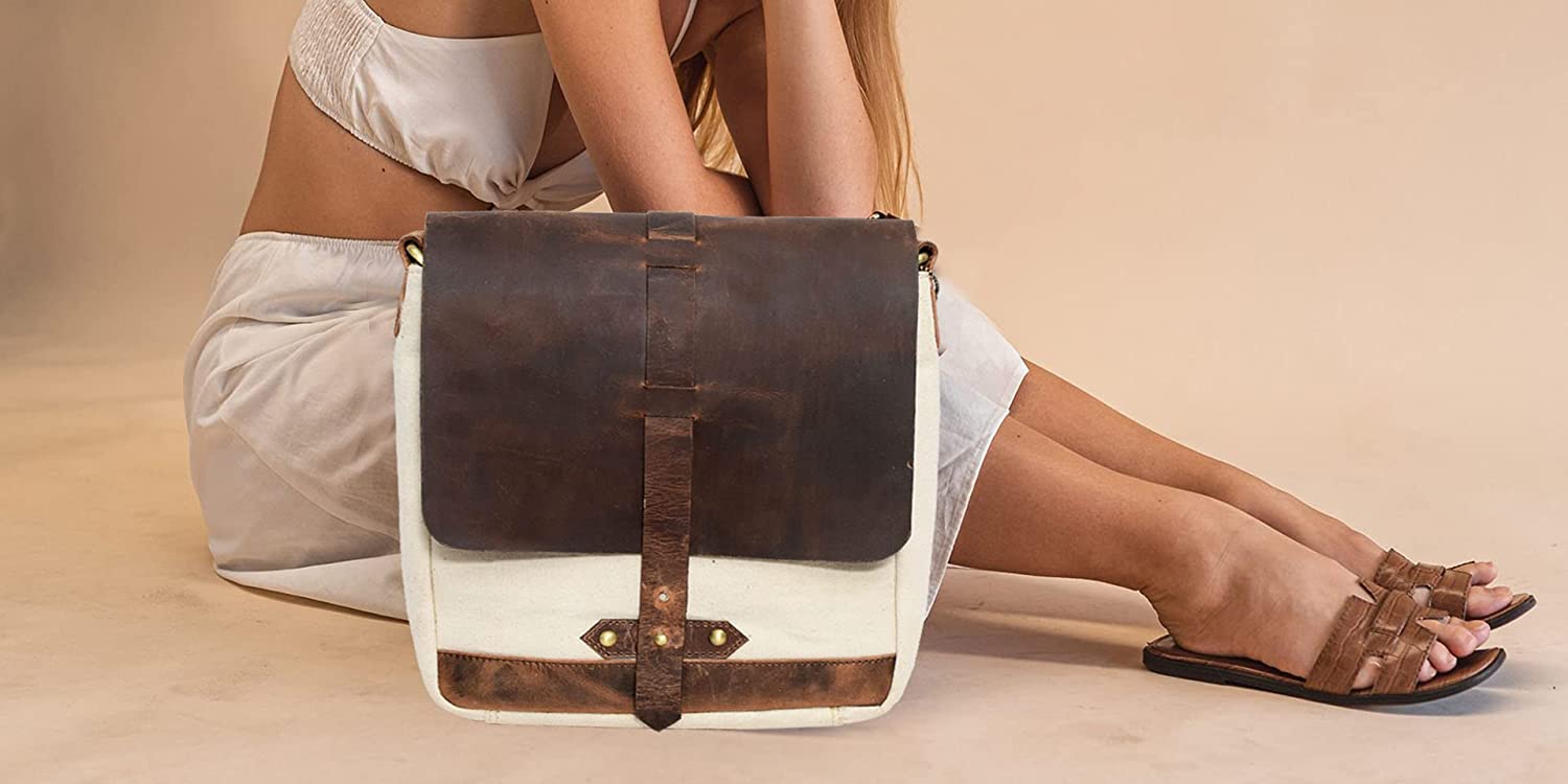 Canvas Leather Sling Bag - Dublin
