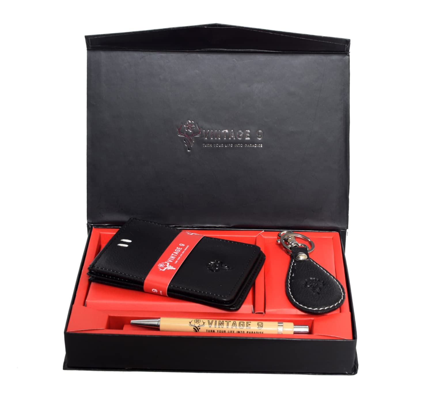 Leather Magflip Wallet Black Combo