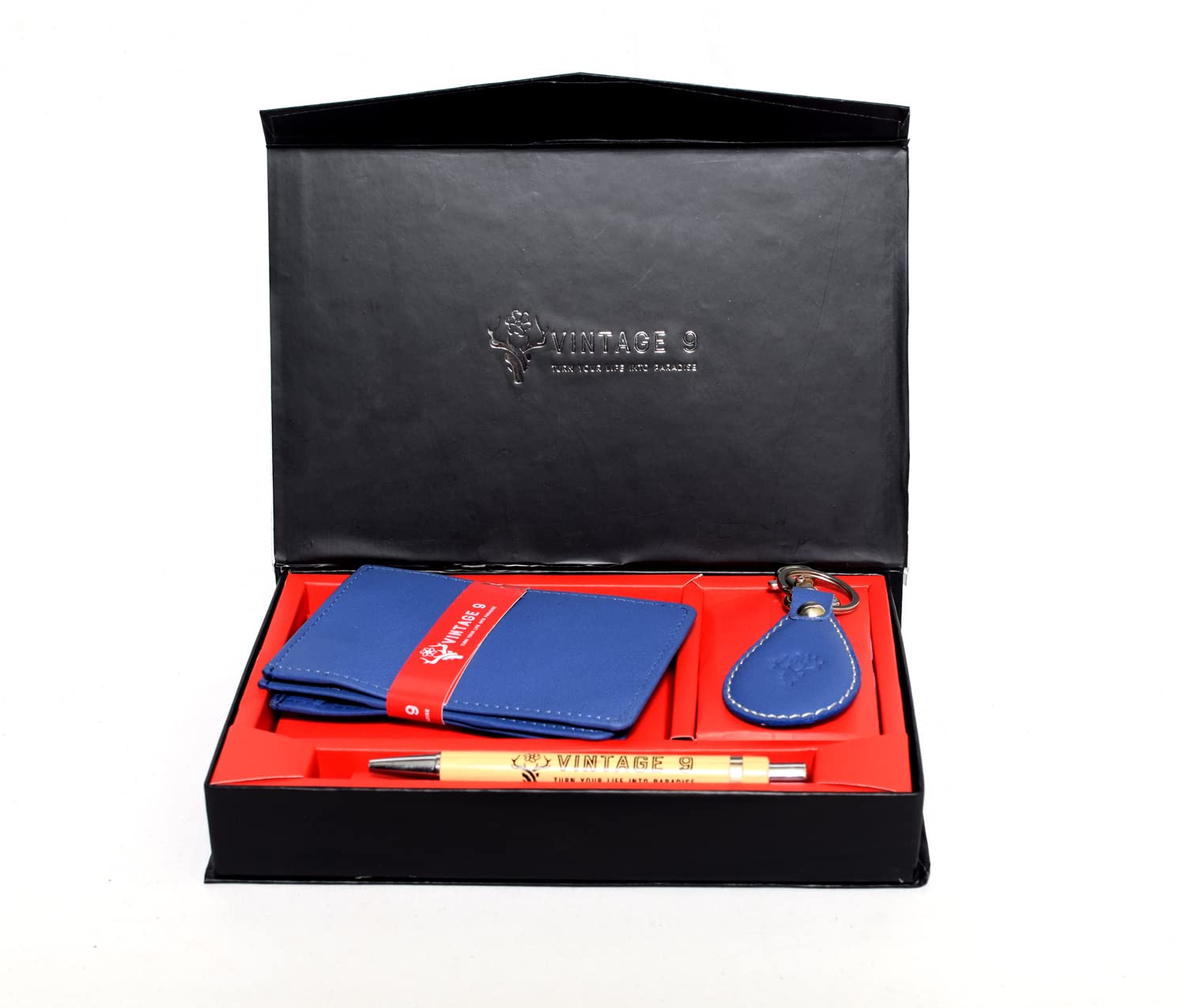 Leather Magflip Wallet Blue Combo