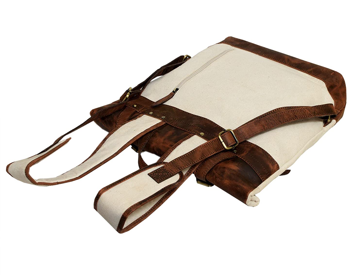 Premium Canvas Leather Backpack - Amsterdam