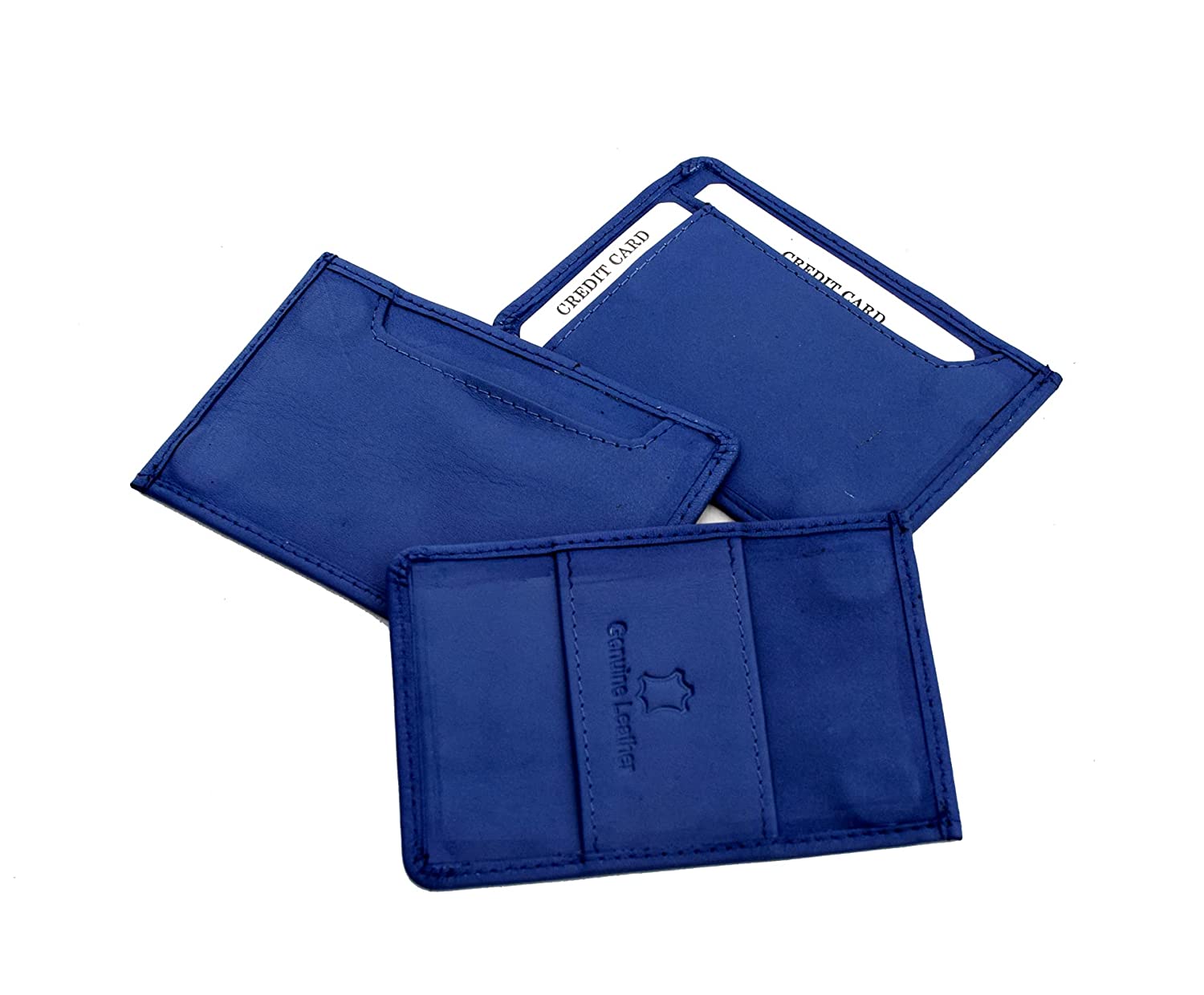 Leather Magflip Wallet Blue