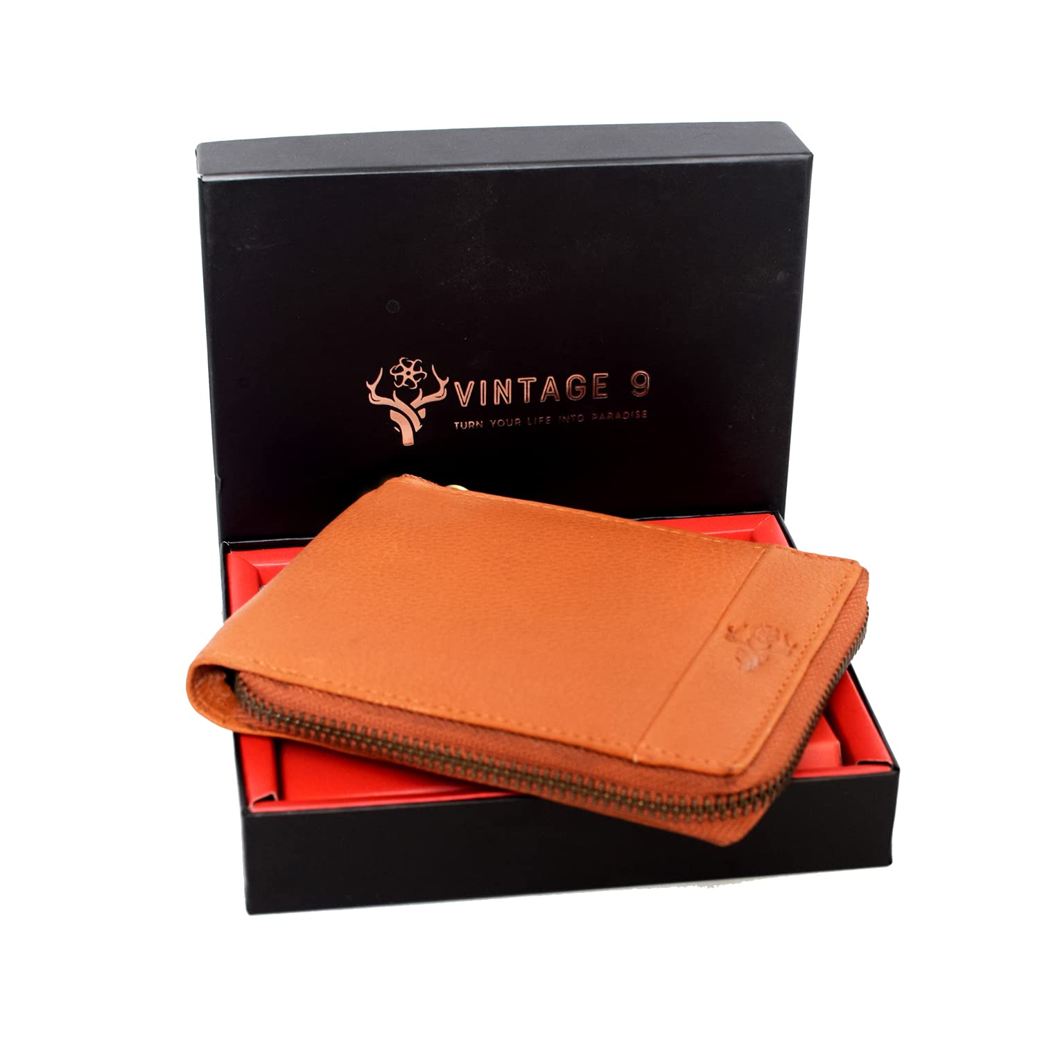 Leather Zipper Wallet - Durban Tan