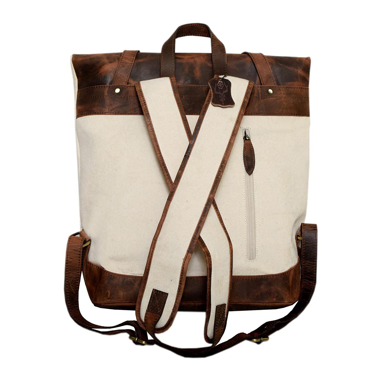 Premium Canvas Leather Backpack - Amsterdam