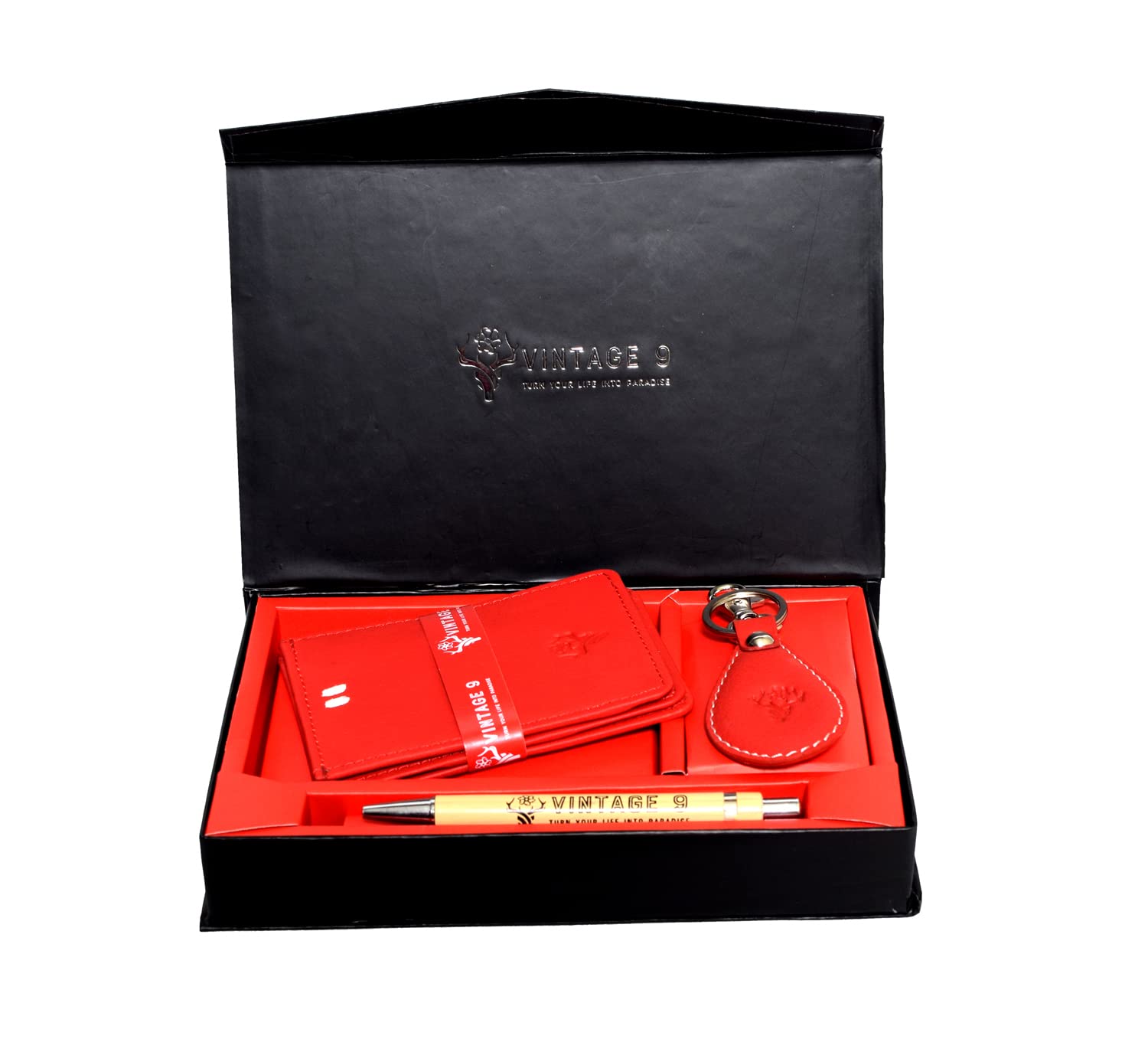 Leather Magflip Wallet Red Combo