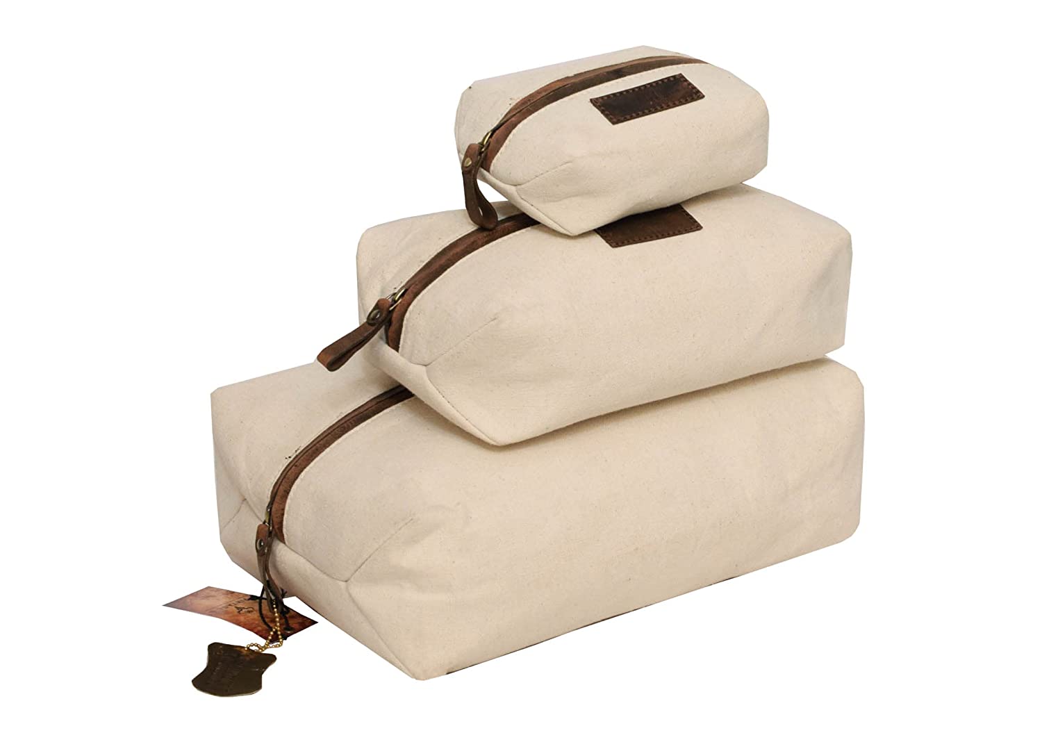 Vintage Premium Canvas Leather Luggage Organizer Set of 3 (Off-White) - Croatia