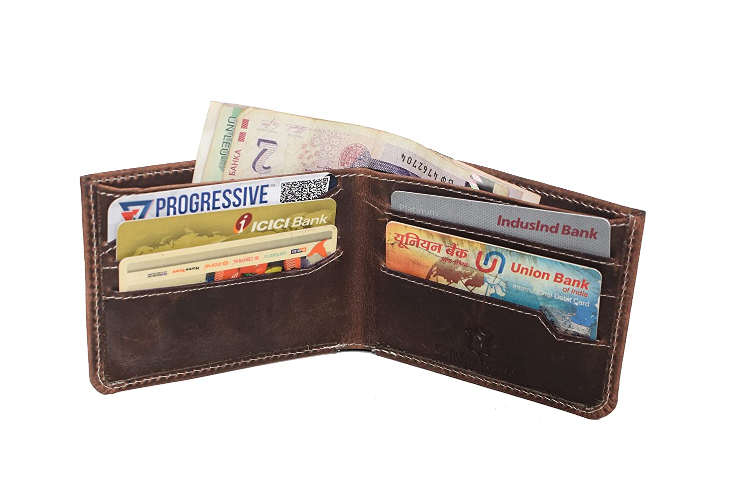 Vintage Leather Mens Wallet Slim Bi-Fold - Harrow
