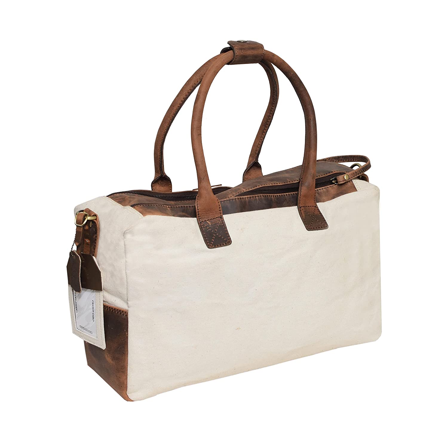 Premium Canvas Leather Duffle Bag with Luggage tag - Berlin