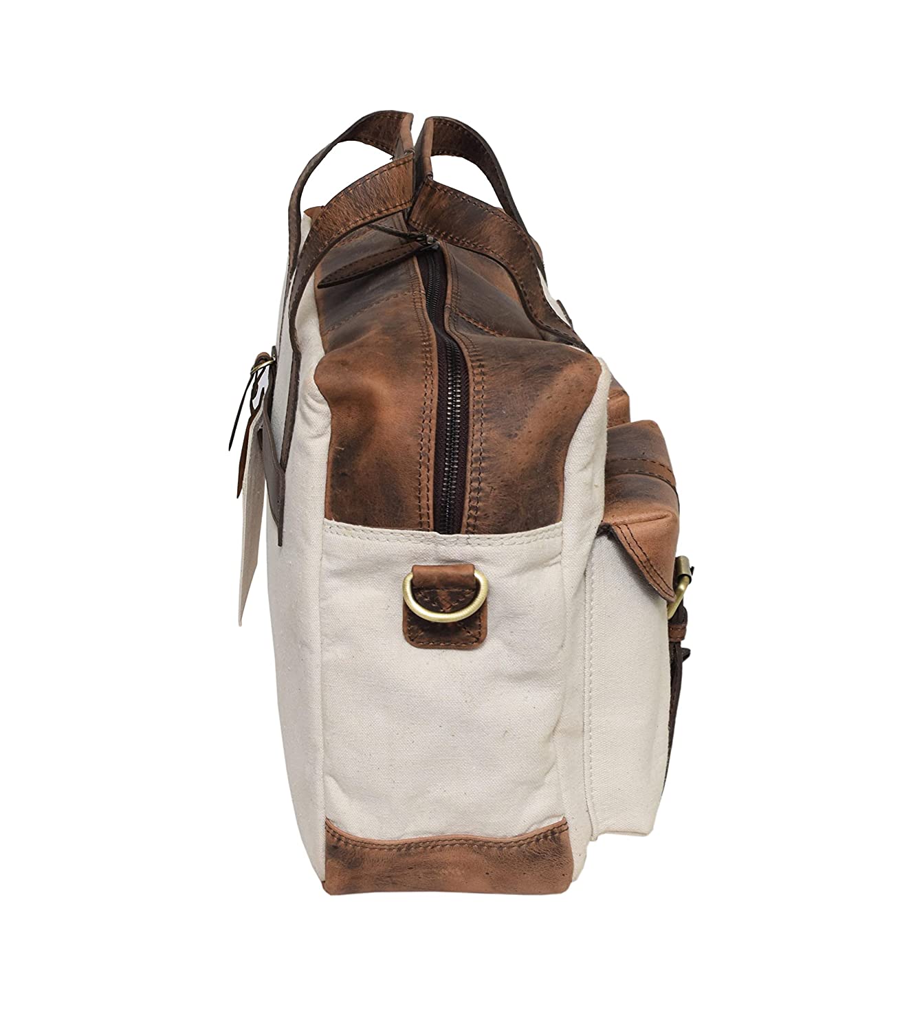 Canvas Leather Duffle Bag with Tag - Toyko