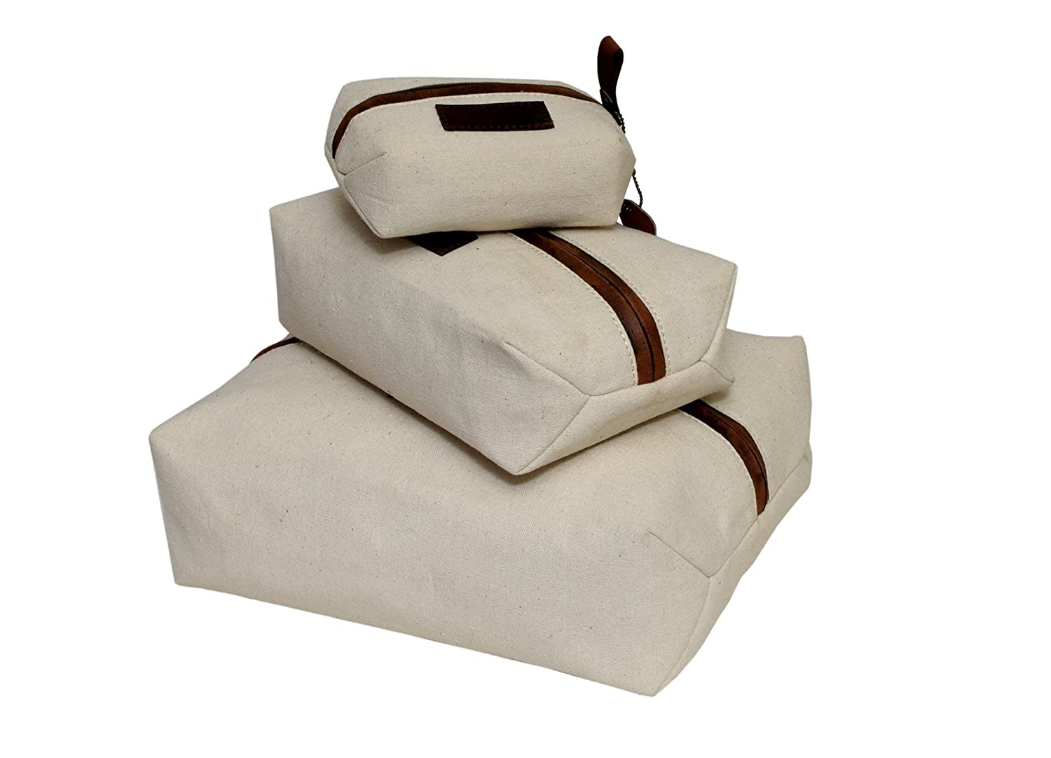 Vintage Premium Canvas Leather Luggage Organizer Set of 3 (Off-White) - Croatia