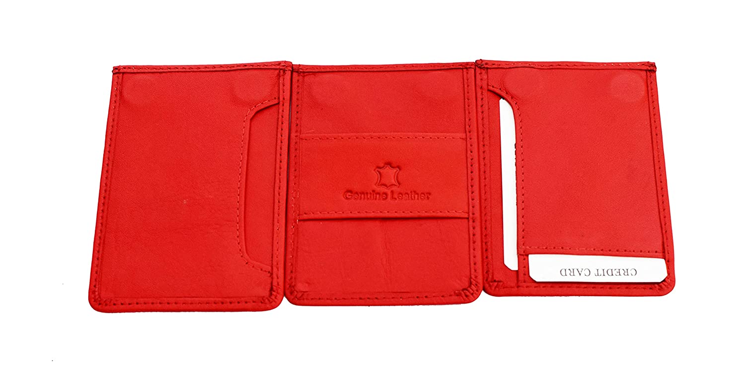 Leather Magflip Wallet Red