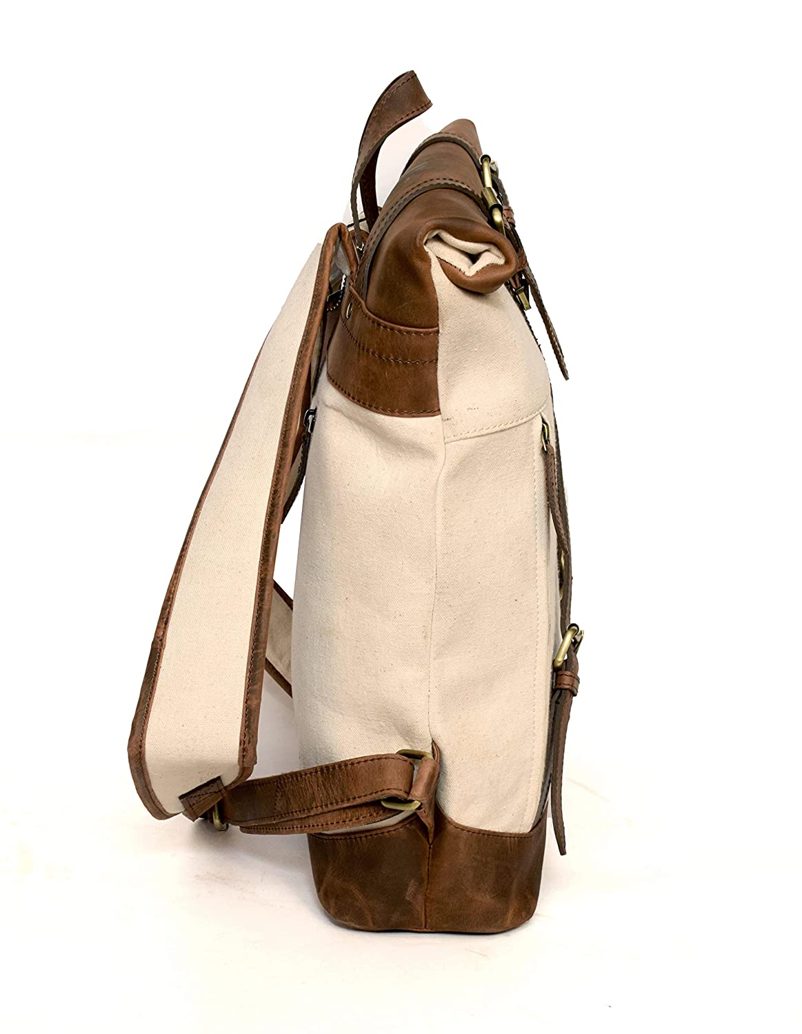 Premium Canvas Leather Backpack - Amsterdam