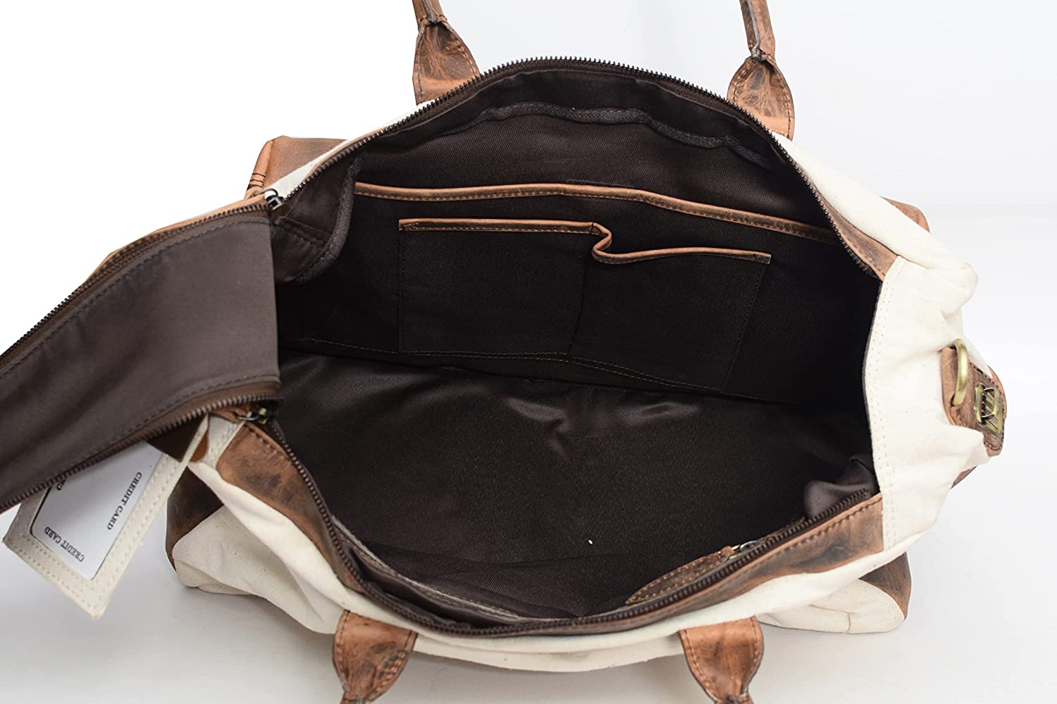 Premium Canvas Leather Duffle Bag with Luggage tag - Berlin