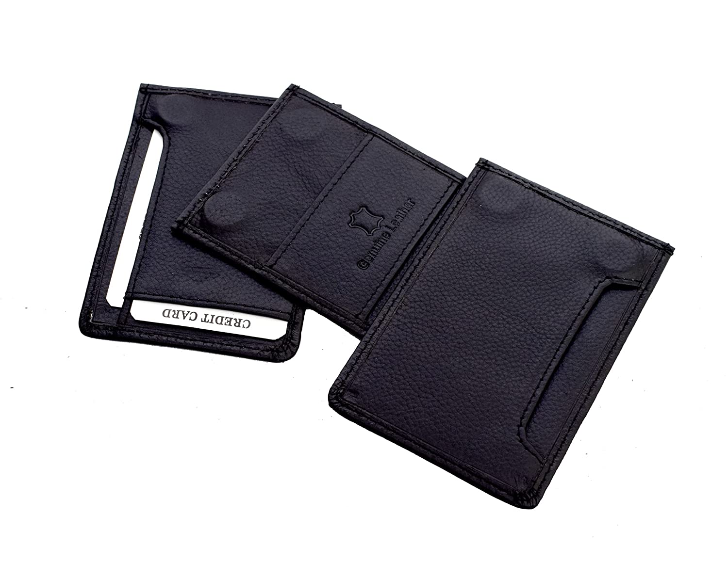 Leather Magflip Wallet Black