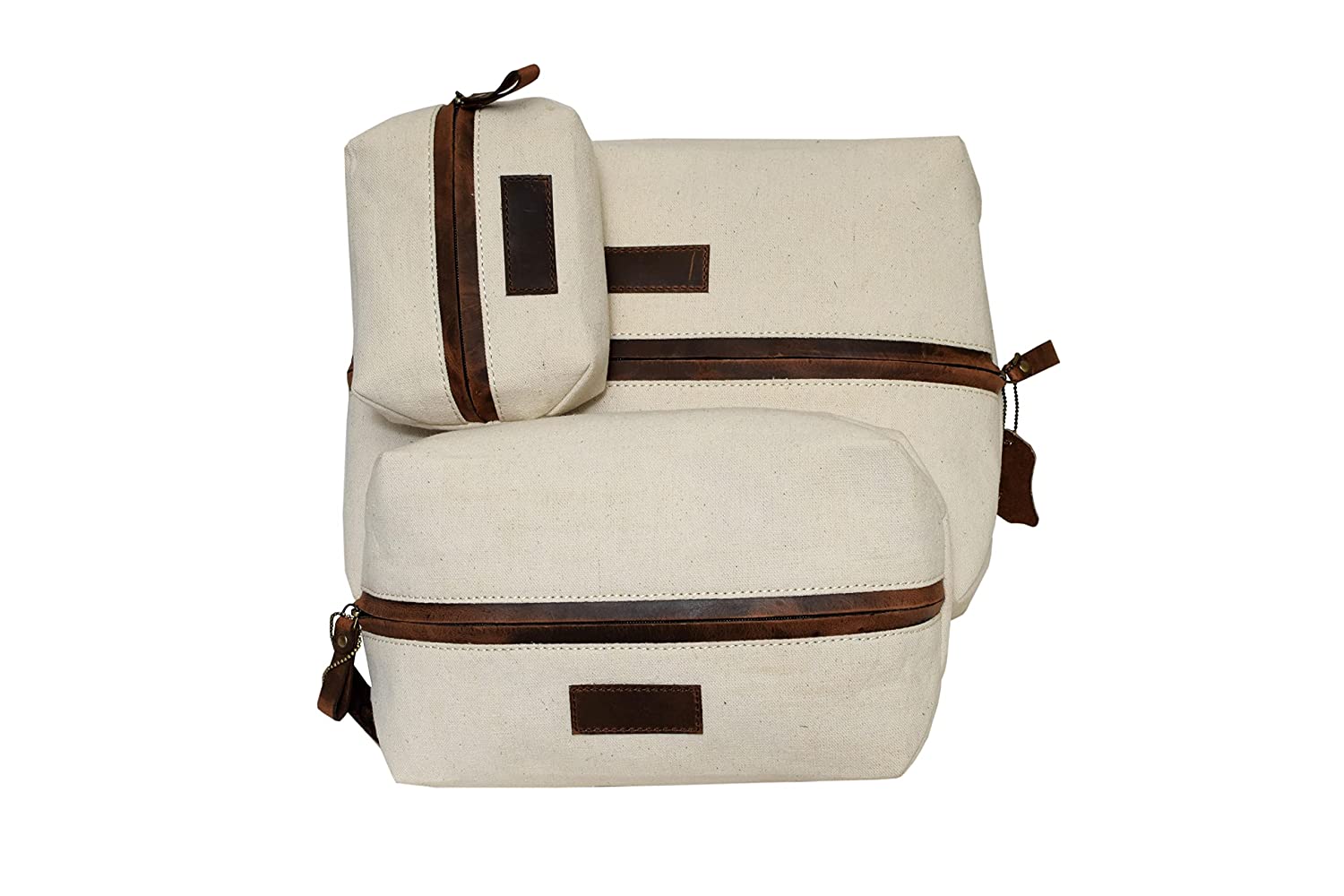 Vintage Premium Canvas Leather Luggage Organizer Set of 3 (Off-White) - Croatia