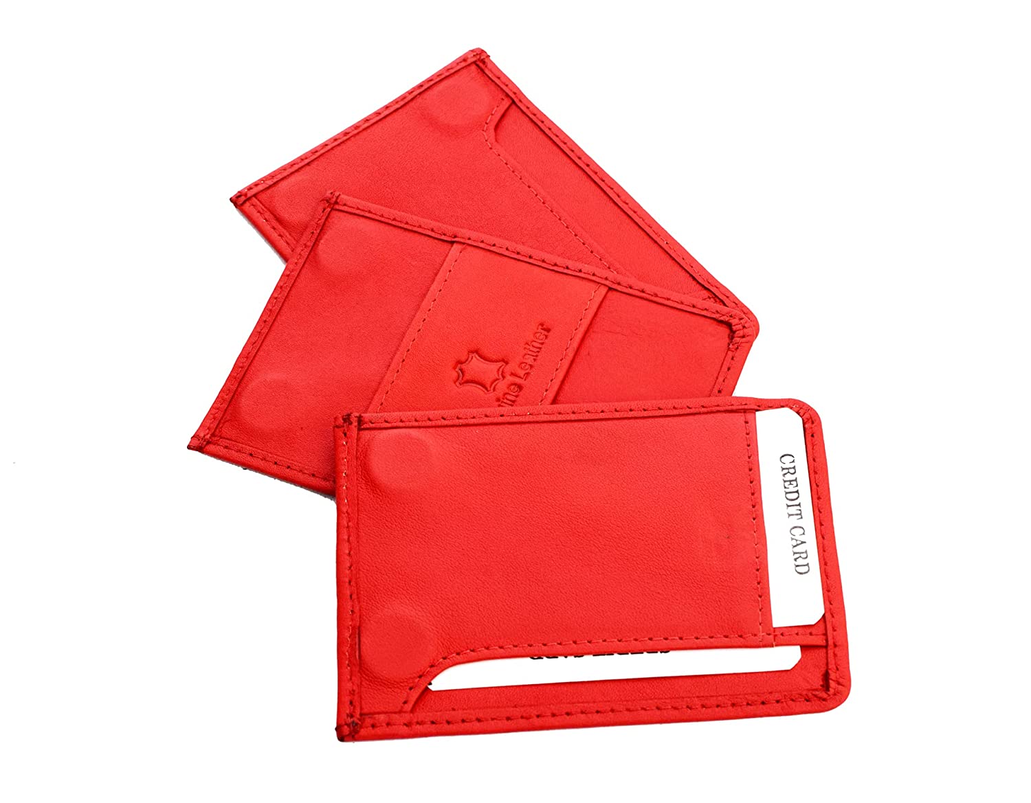 Leather Magflip Wallet Red