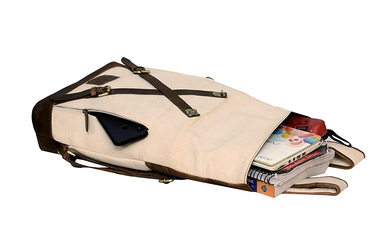 Premium Canvas Leather Backpack - Amsterdam
