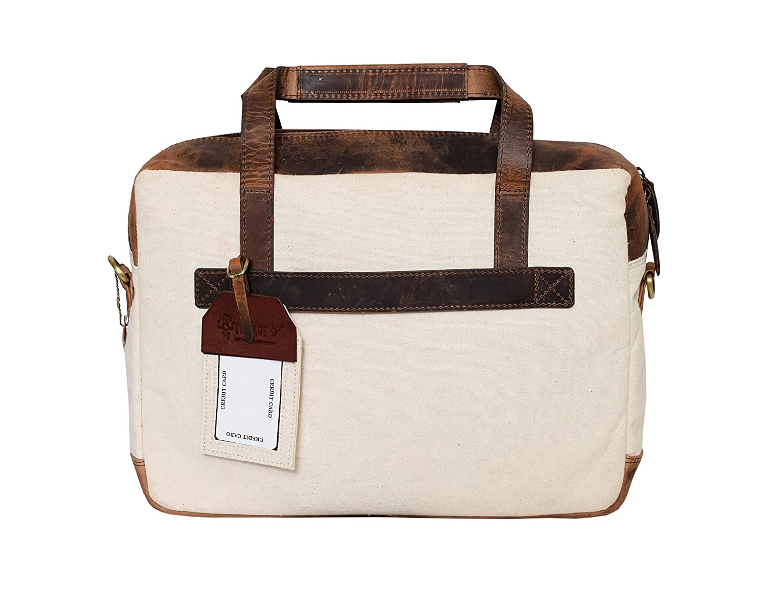 Canvas Leather Duffle Bag with Tag - Toyko