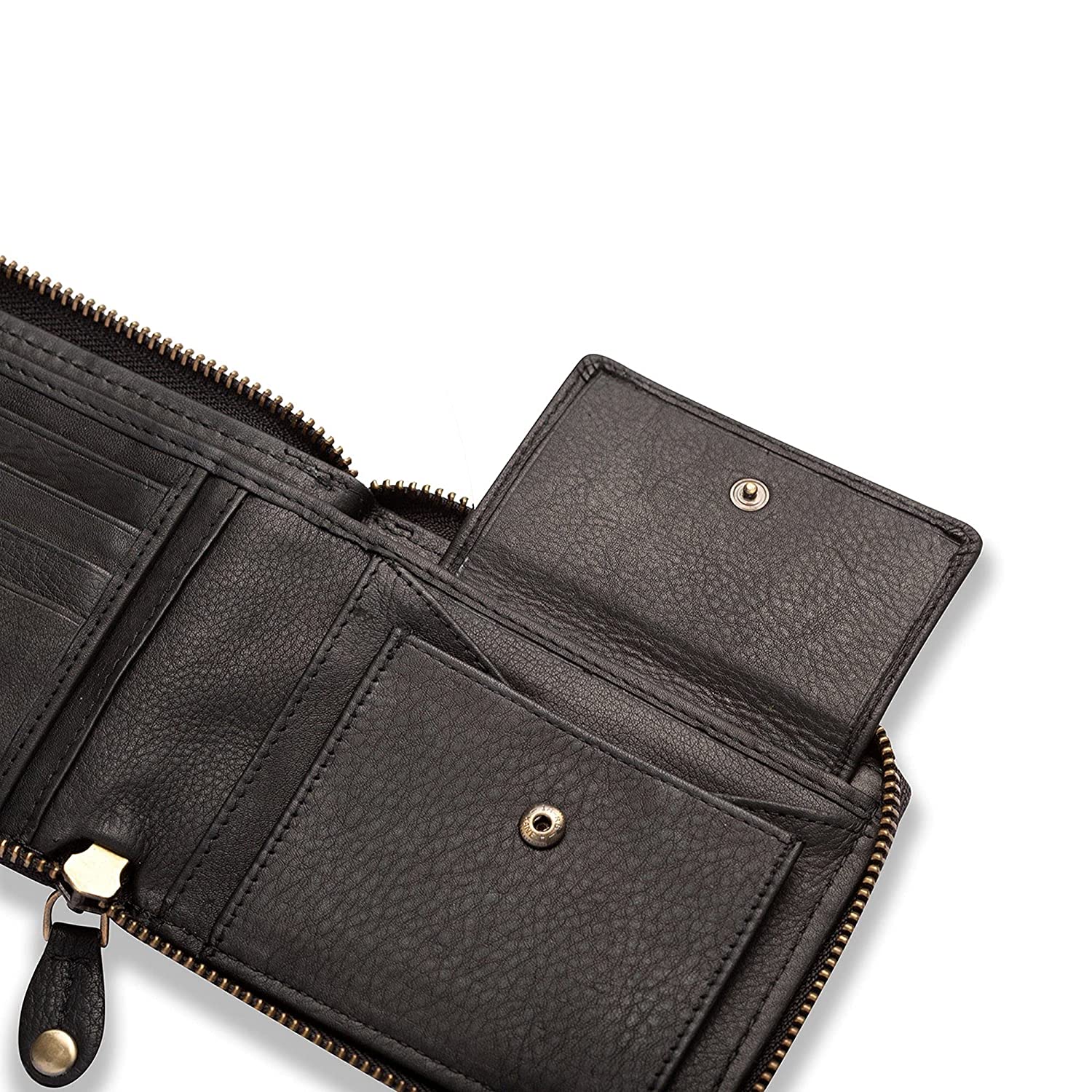 Leather Zipper Wallet Black - Durban Combo
