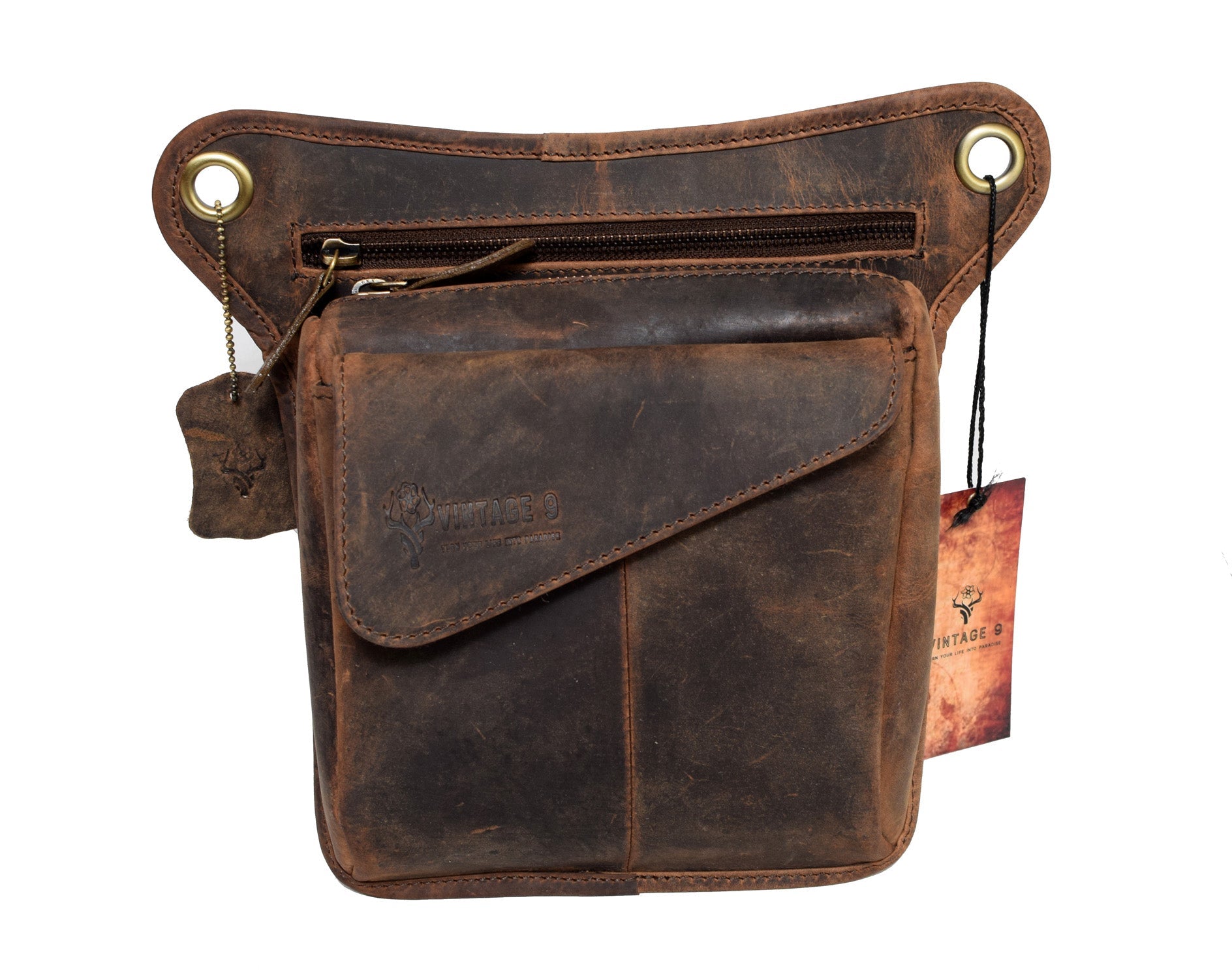 Leather Biker Crossbody Bag - Texas