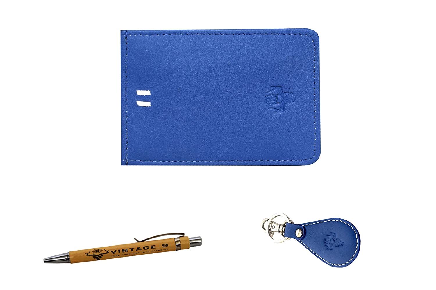 Leather Magflip Wallet Blue Combo